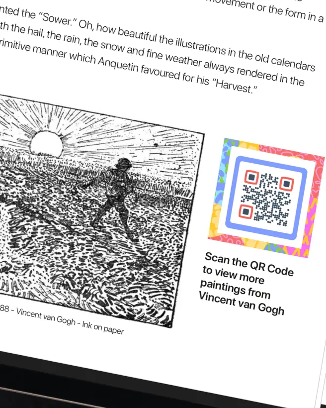 Educational text in PDF format on a tablet.