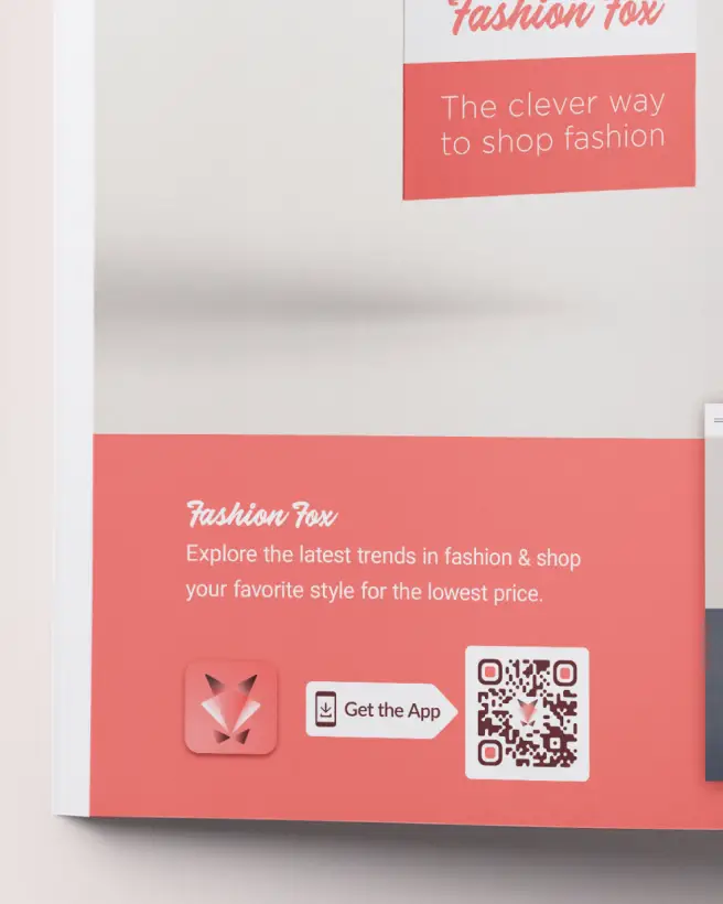A QR Code in a fashion magazine that links to its app download.