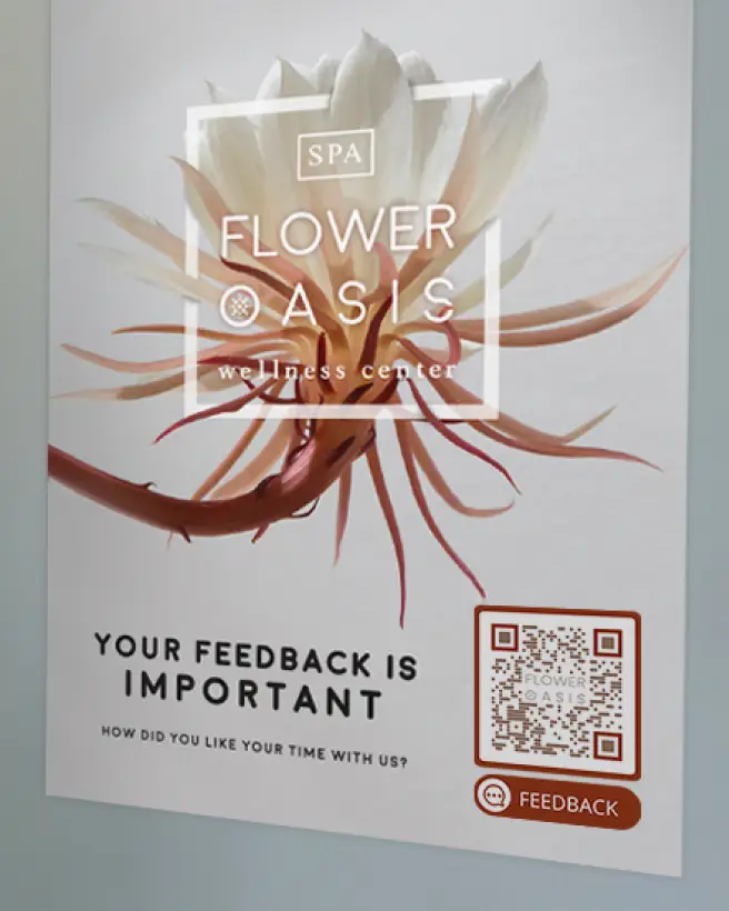 Poster to provide feedback via QR Code at a wellness center.
