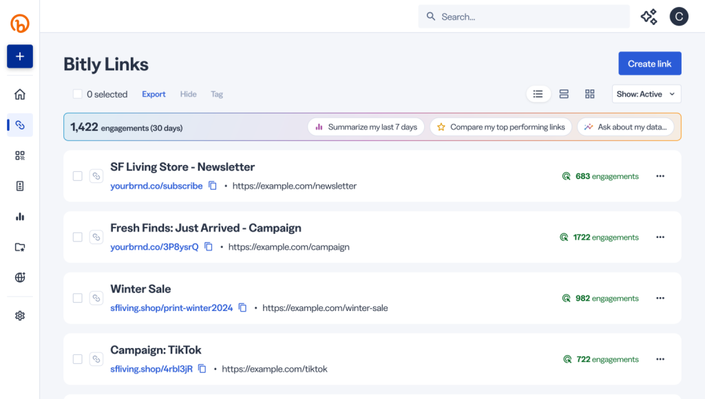 Bitly Dashboard