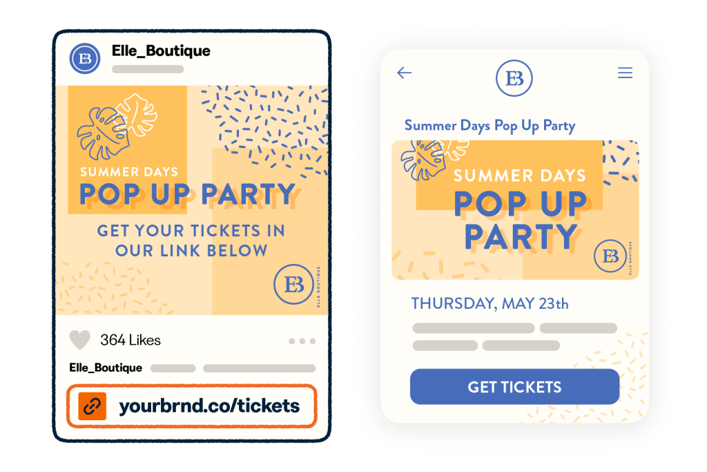 Bitly short link example for tickets to a party