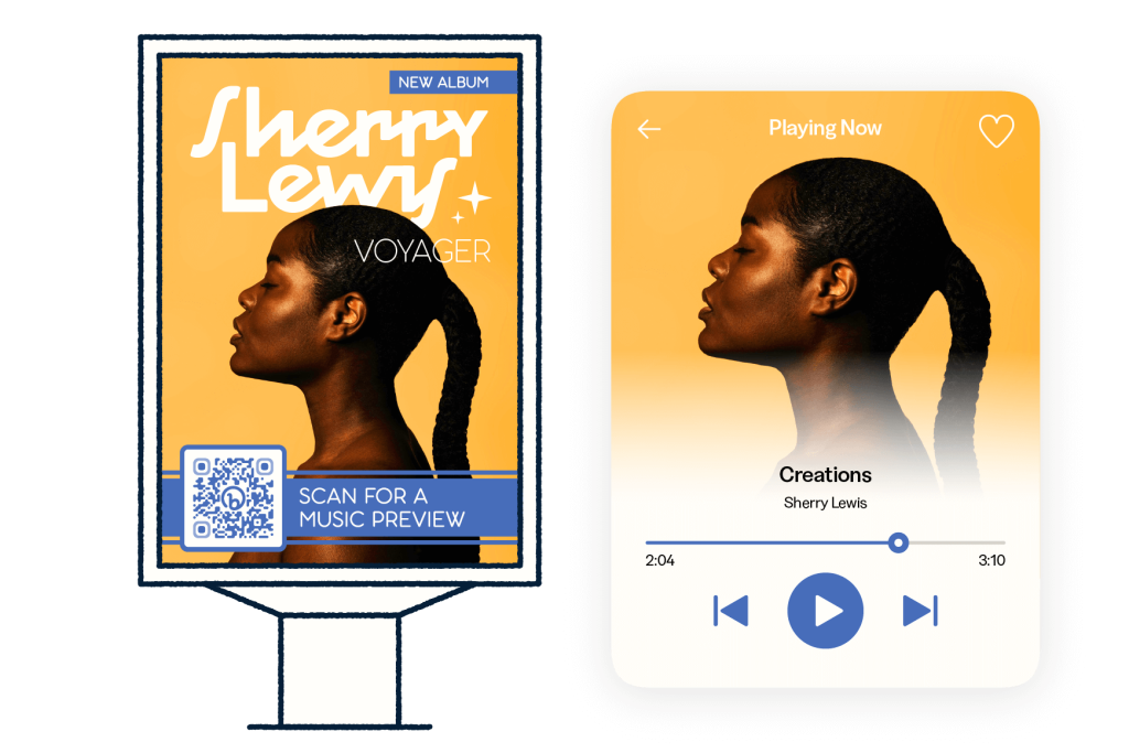 QR Code example for a music preview