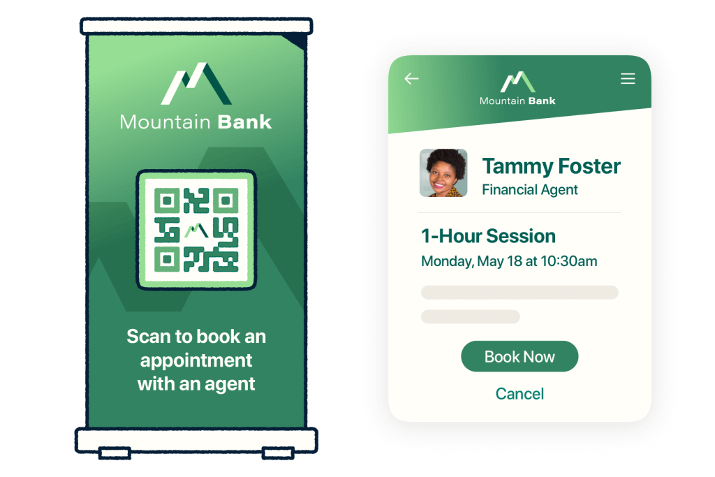 QR code to book an appointment with a financial agent
