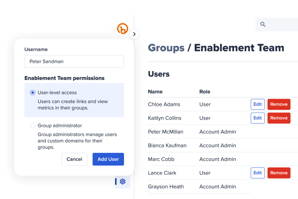 Enterprise group UI