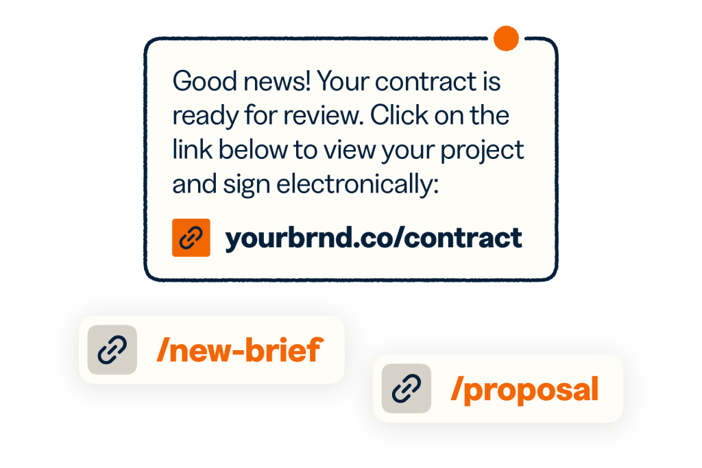 Text message featuring a custom short link