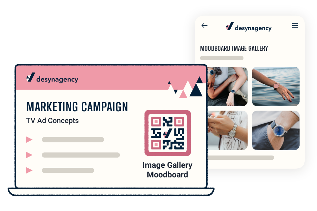 Laptop with QR code for marketing campaign concepts