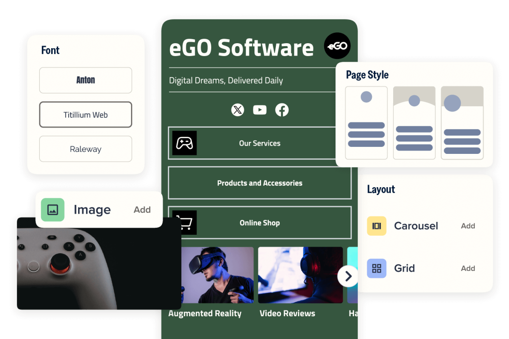 Customizable link-in-bio page