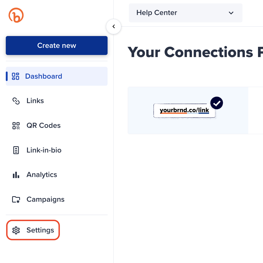 Highlighting the settings functionality in the dashboard