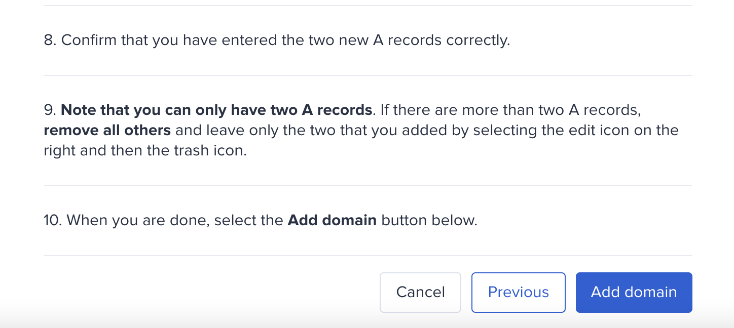 Confirming DNS settings