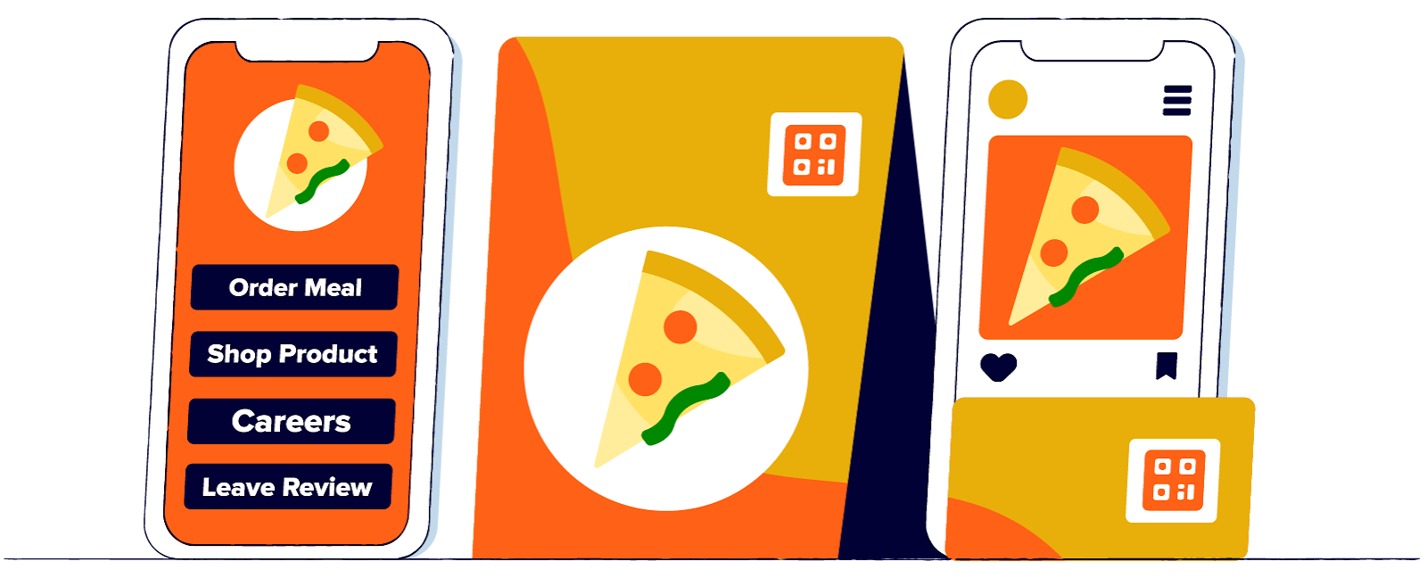A marketing setup for a Pizza restaurant.