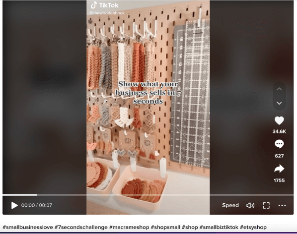 A TikTok screenshot of a seven-second reel