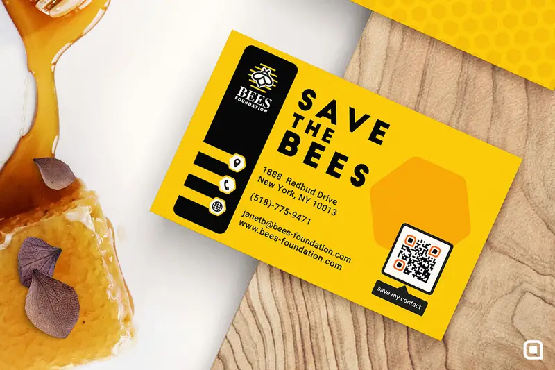 A QR Code on a business card