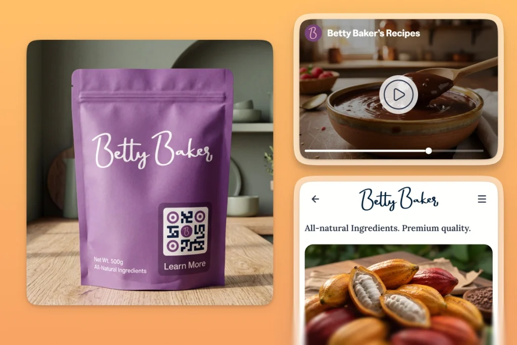 QR Code on product packaging linking to a video