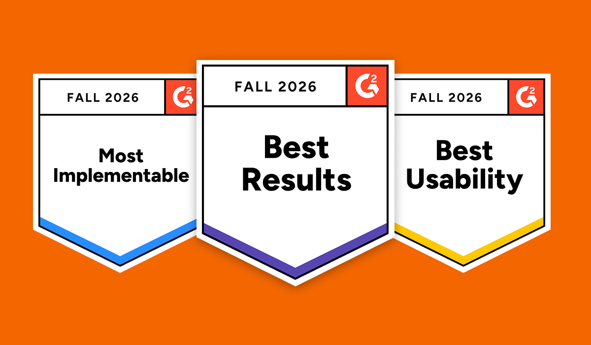 Three G2 Fall 2026 badges awarded to Bitly: Most Implementable, Best Results, and Best Usability.