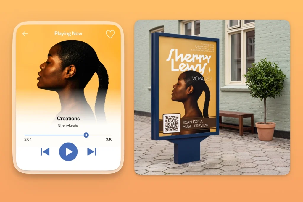 QR Code example for a music preview
