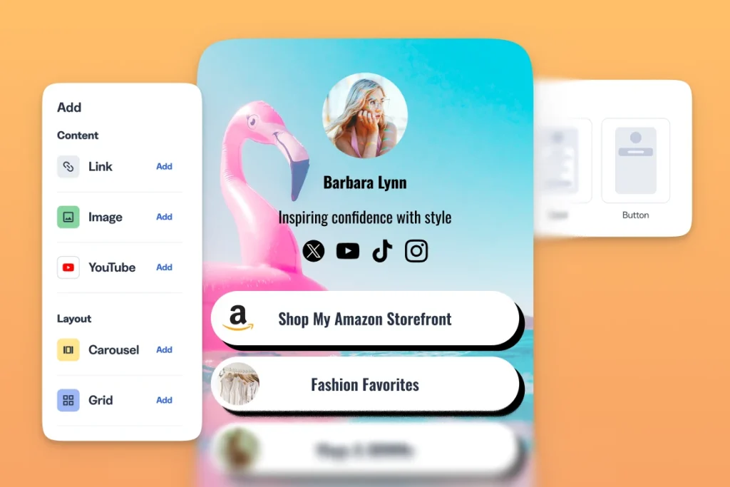 Bitly Pages author page example showing customization options
