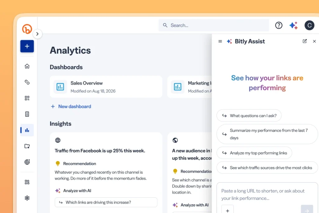 Bitly Analytics dashboard