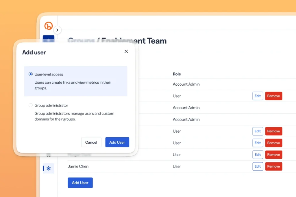 Enterprise group UI