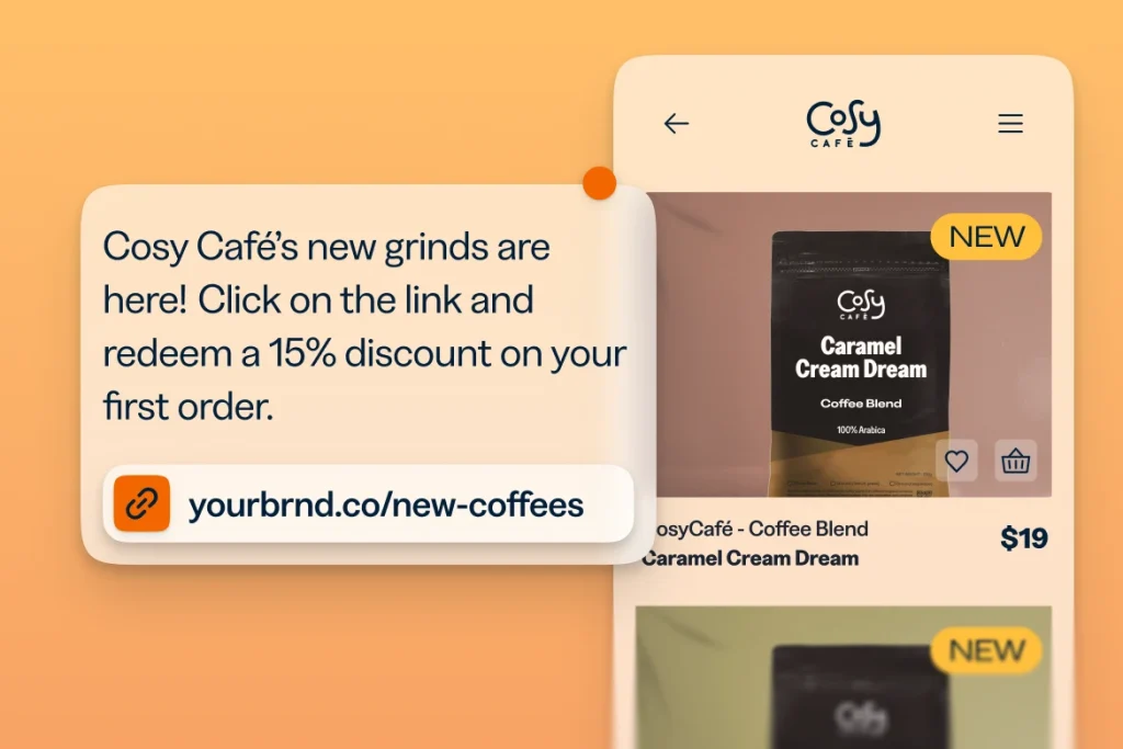Bitly short link for a 15% discount on Cosy Cafe Coffee