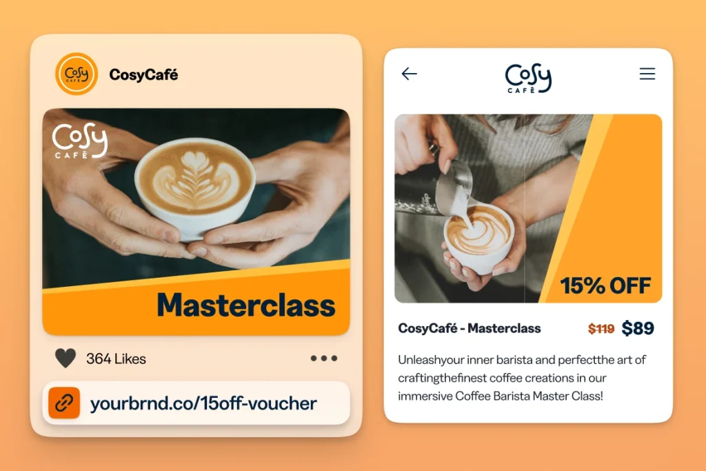 Digital ad for Cosy Cafe Masterclass