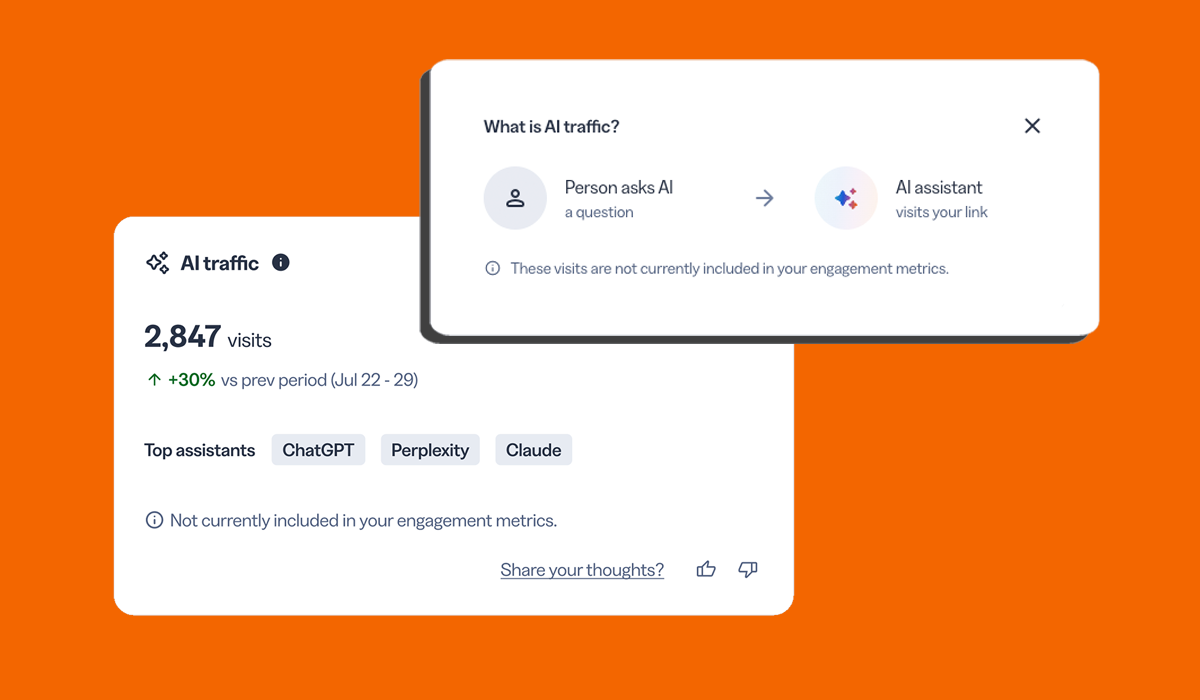 Boxes showing AI traffic referral and what is AI traffic.