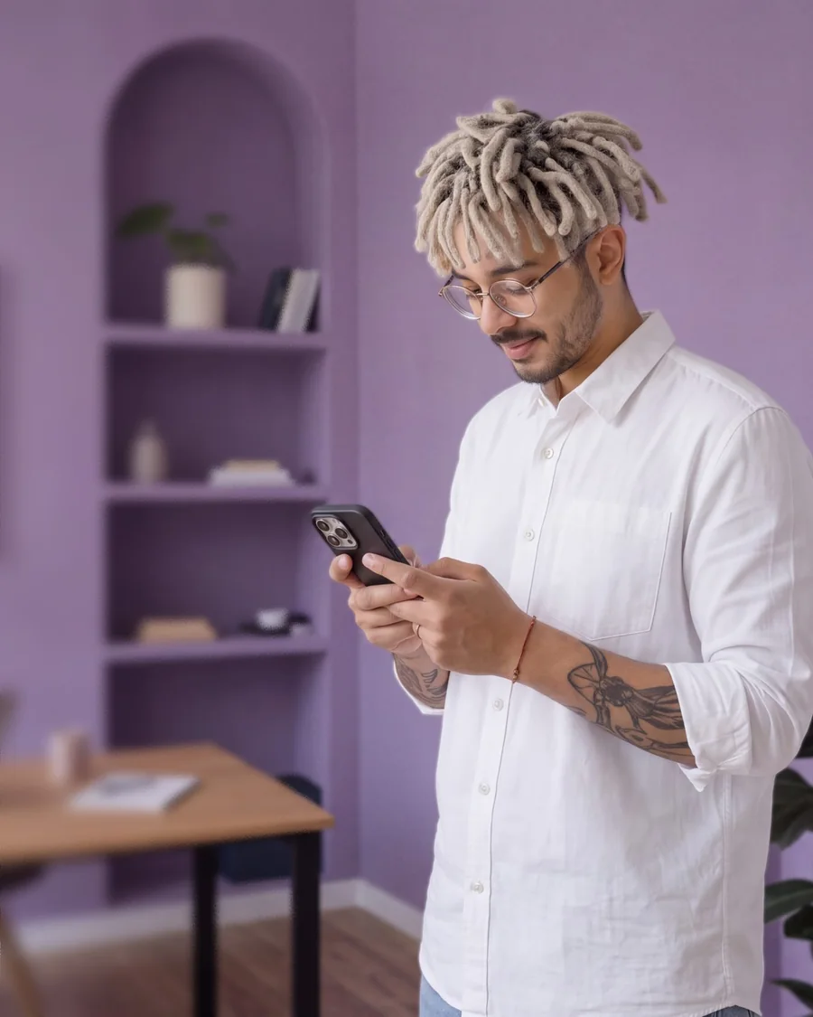 Marketer using Bitly's AI assistant integrations from his phone